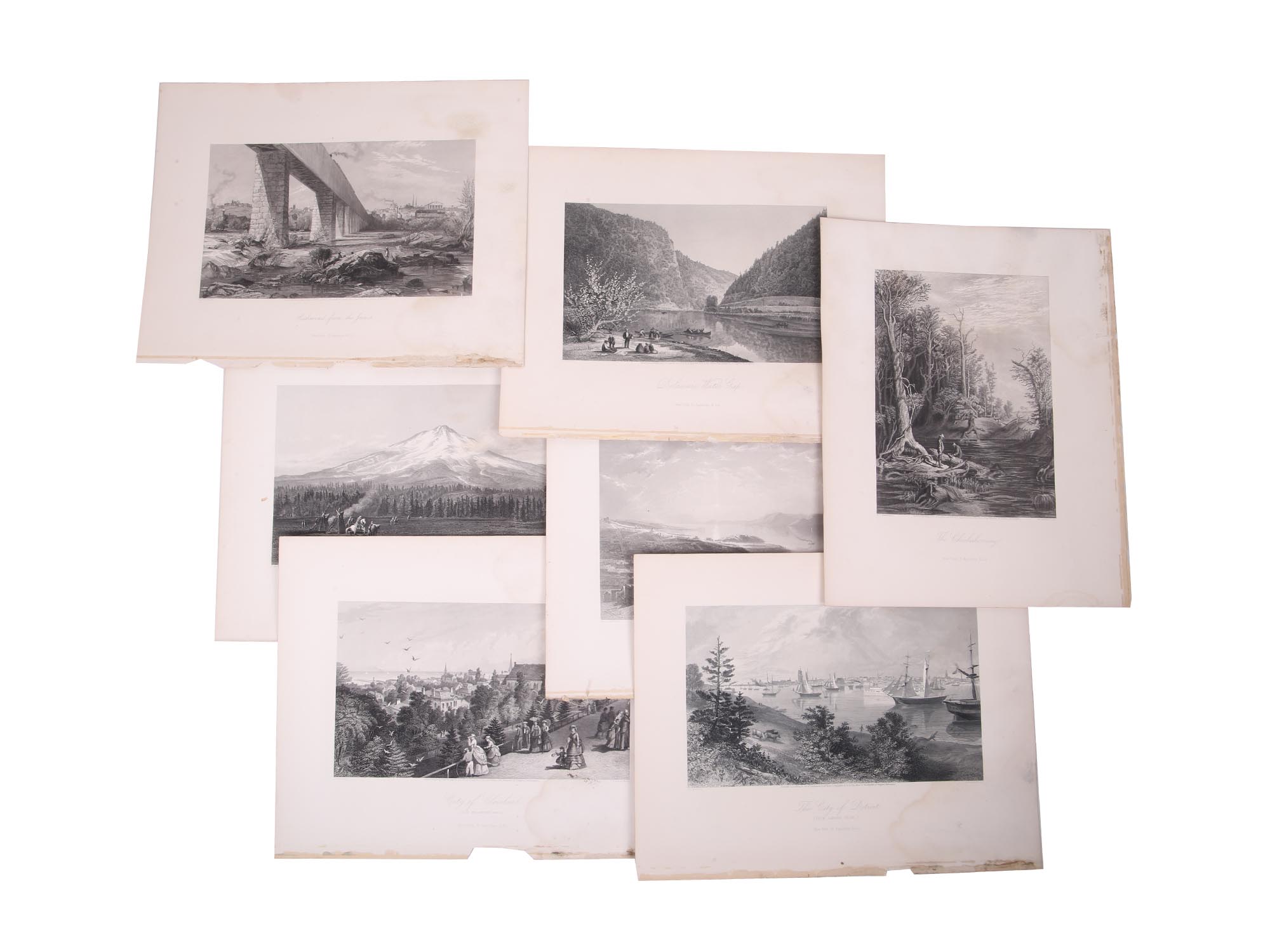 ANTIQUE 19TH CENTURY AMERICAN LANDSCAPE ETCHINGS PIC-0